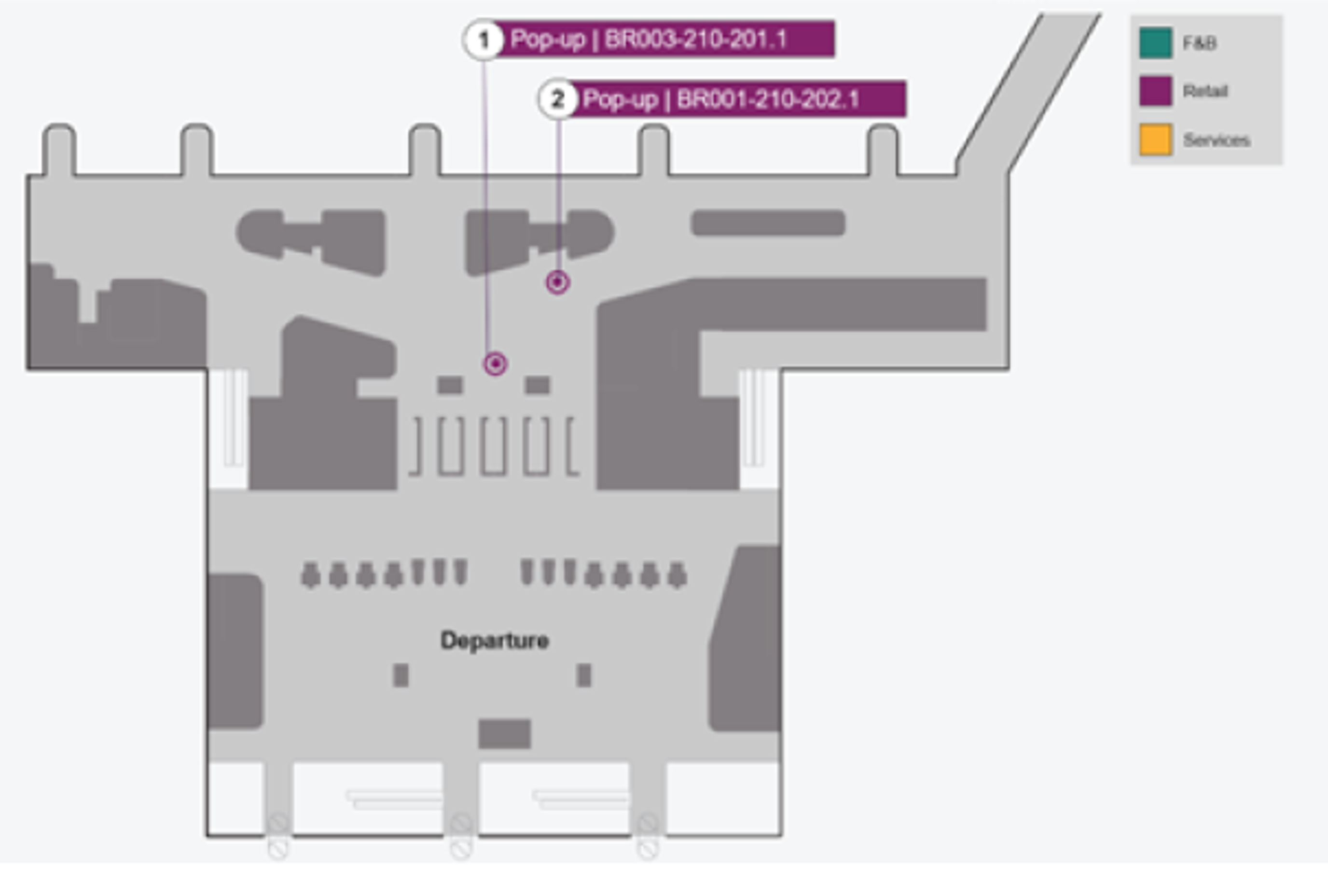 overview of terminal for pop up store bergen
