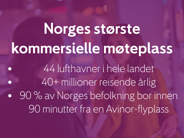 Norges strørste kommersielle møteplass. Oversikt over antall reisende og prosenter som er økende.