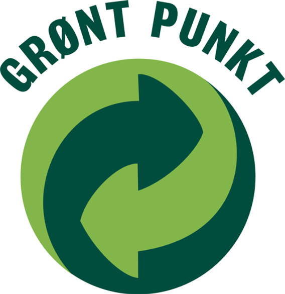 Grønt Punkt Norge-logo med to grønne piler i en sirkel, symboliserer resirkulering og miljøvennlig avfallshåndtering
